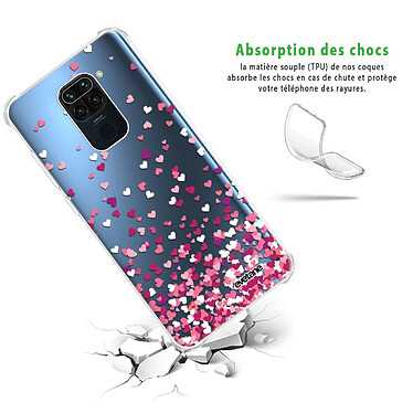 Avis Evetane Coque Xiaomi Redmi Note 9 anti-choc souple angles renforcés transparente Motif Confettis De Coeur