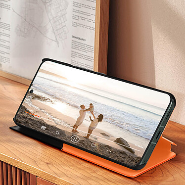 Acheter Avizar Étui Clear View pour Xiaomi 13 Fenêtre Affichage Heure Support Vidéo  Orange
