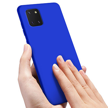 Avizar Coque Samsung Galaxy Note 10 Lite Silicone Semi-rigide Finition Soft Touch Bleu pas cher