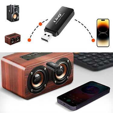 Acheter LinQ Adaptateur audio Bluetooth USB / Jack 3.5mm Fonction kit mains libres  Noir