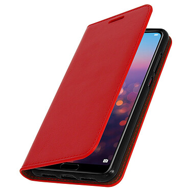 Avizar Etui Huawei P20 Pro Housse Cuir Portefeuille Fonction Support - Rouge