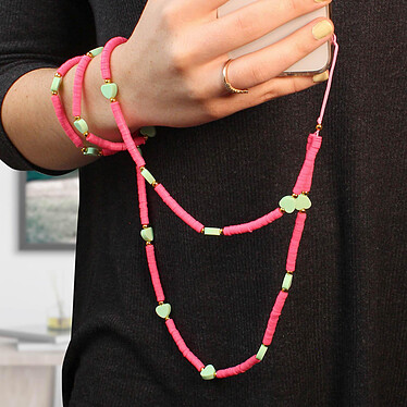 Avis Avizar Bijou de Téléphone Bracelet Love 110cm Collection Lovely Multicolore