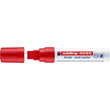 EDDING Marqueur Craie Liquide 4090 Verre Fenêtre Ardoise Rouge Pointe Biseautée 4-15 mm