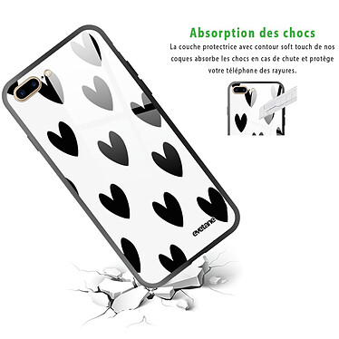 Avis Evetane Coque iPhone 7 Plus/ 8 Plus Coque Soft Touch Glossy Coeurs Noirs Design