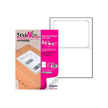 AVERY paquet de 100 étiquettes intégrées Stick'Ngo format Colissimo, 113x164mm