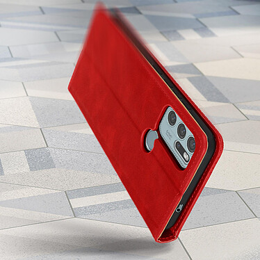 Acheter Avizar Étui Motorola Moto G60s Portefeuille Support Vidéo Languette Magnétique Rouge