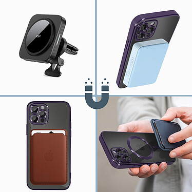 Acheter Avizar Coque MagSafe pour iPhone 12 Pro Silicone Protection Caméra  Contour Chromé Violet
