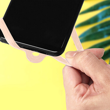 Avizar Cordon Smartphone avec Silicone Universel Extensible Réglable 90cm  rose pas cher