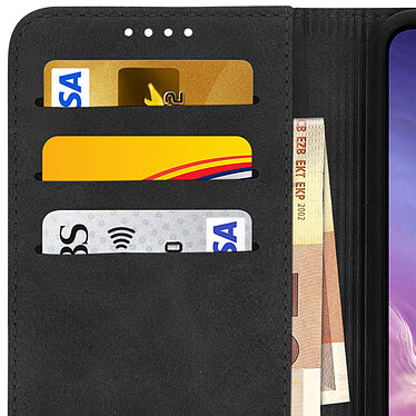 Avizar Housse Samsung Galaxy S10e Étui Porte-cartes Support Stand Coque Silicone noir pas cher