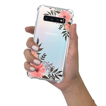 Evetane Coque Samsung Galaxy S10 anti-choc souple angles renforcés transparente Motif Fleurs roses pas cher