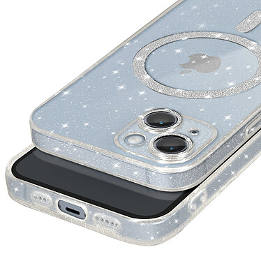 Avis Avizar Coque MagSafe pour iPhone 14 Silicone Pailleté Transparent