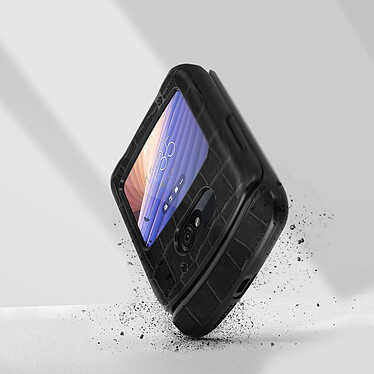 Avizar Coque Motorola Razr 5G Rigide Conception en 2 parties Effet croco Noir pas cher
