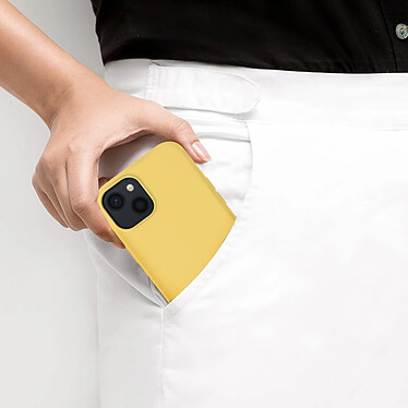 Avizar Coque iPhone 13 Silicone Semi-rigide Soft-touch jaune pas cher