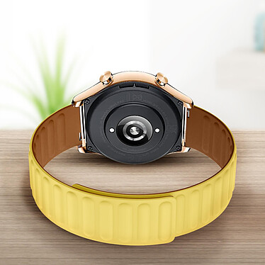 Avis Avizar Bracelet pour Honor Magic Watch / GS3 Silicone Souple Attache Magnétique Jaune