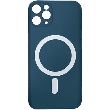Avizar Coque MagSafe pour iPhone 11 Pro Soft Touch Finition Mate Bords Surélevés  bleu