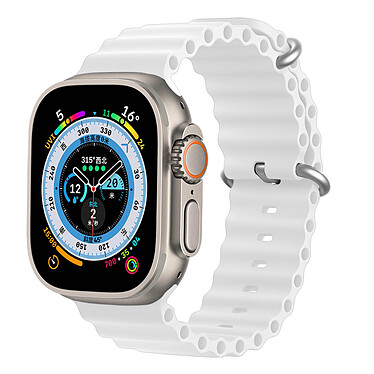 Dux Ducis Bracelet pour Apple Watch 45mm / 44mm / 42mm Silicone Ajustable blanc