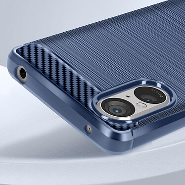 Acheter Avizar Coque pour Sony Xperia 5 V Effet Carbone Silicone Flexible Antichoc  Bleu Nuit