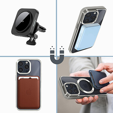 Avis Avizar Coque MagSafe pour iPhone 15 Pro Silicone Protection Caméra  Contour Chromé Argent