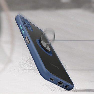 Avizar Coque Samsung Galaxy A32 5G Bi-matière Bague Métallique Fonction Support bleu pas cher