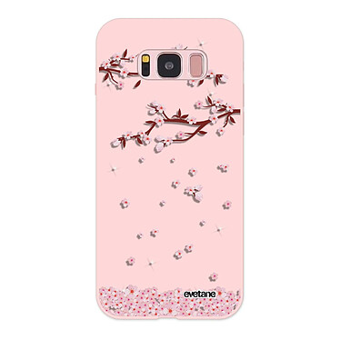 Evetane Coque Samsung Galaxy S8 Silicone Liquide Douce rose pâle Chute De Fleurs