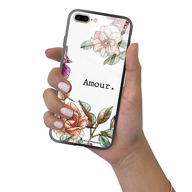 LaCoqueFrançaise Coque iPhone 7 Plus/ 8 Plus Coque Soft Touch Glossy Amour en fleurs Design pas cher