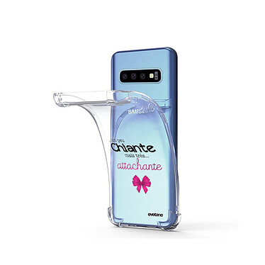 Avis Evetane Coque Samsung Galaxy S10 anti-choc souple angles renforcés transparente Motif Un peu chiante tres attachante