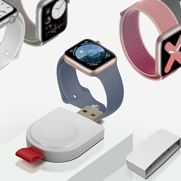 Acheter Avizar Chargeur sans-fil magnétique Apple Watch Design portable Dragonne intégrée Blanc