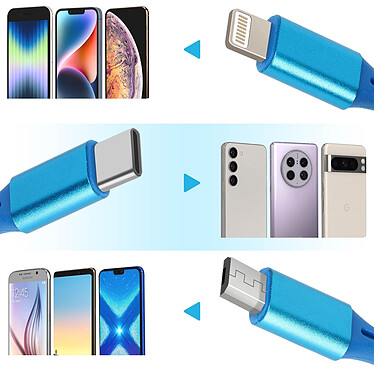 Avis LinQ Câble USB rétractable Universel 1m Bleu