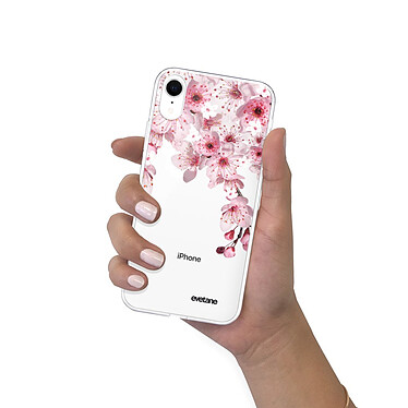 Evetane Coque iPhone Xr silicone transparente Motif Cerisier ultra resistant pas cher