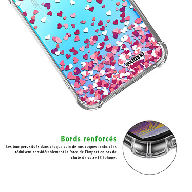 Acheter Evetane Coque Huawei P30 Lite/ P30 Lite XL anti-choc souple angles renforcés transparente Motif Confettis De Coeur