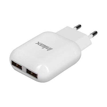 Inkax Chargeur secteur 2x ports USB 2.1A + 1.0A Recharge Rapide  Blanc