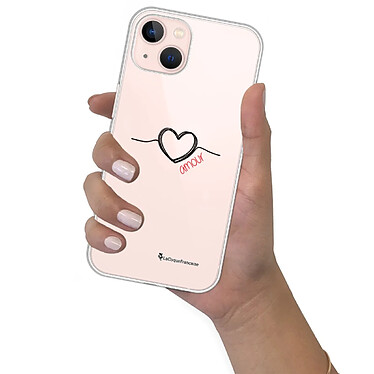 LaCoqueFrançaise Coque iPhone 13 360 intégrale transparente Motif Coeur Noir Amour Tendance pas cher