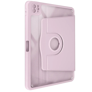 Avizar Étui pour iPad Pro 13 2024 Clapet Support Rotatif avec Protège Caméra Rose Poudré