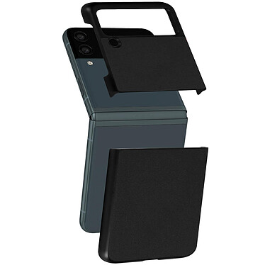 Avizar Coque Galaxy Z Flip 3 Rigide Revêtement Simili cuir Conception 2 parties - noir