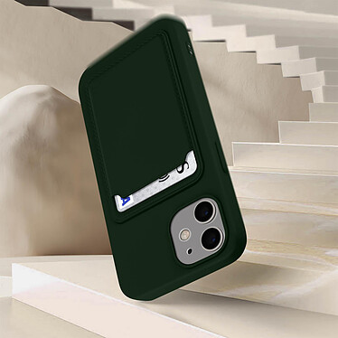 Forcell Coque pour iPhone 12 et 12 Pro Silicone Souple Porte-carte Fine Légère  Vert pas cher