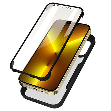 Avizar Coque iPhone 13 Pro Max Dos Plexiglas Avant Polymère Coin Renforcé Contour Noir