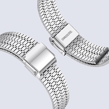 Avis Avizar Bracelet pour Apple Watch 41mm et 40mm et 38 mm Maillons Carré Acier Inoxydable  Argent