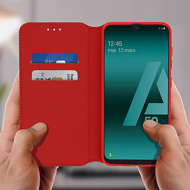Avis Avizar Housse Samsung Galaxy A50 Étui Folio Portefeuille Fonction Support rouge