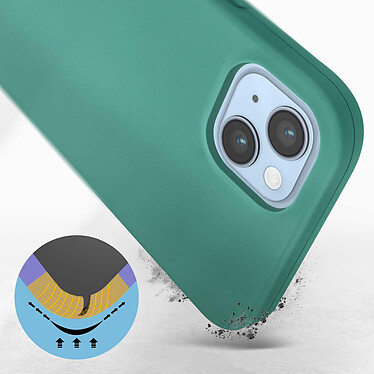 Avis Avizar Coque pour iPhone 14 Silicone Semi-rigide Finition Soft-touch Fine  turquoise
