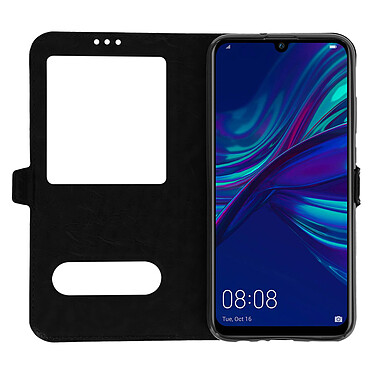 Avizar Housse Huawei P Smart 2019/Honor 10 Lite Étui Double Fenêtre Coque Silicone noir pas cher