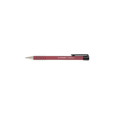 Q-CONNECT Stylo-bille lamda rétractable écriture moyenne 0.7mm pointe métal corps caoutchouc couleur encre rouge x 12