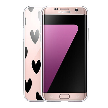 Avis Evetane Coque Samsung Galaxy S7 Edge 360 intégrale transparente Motif Coeurs Noirs Tendance