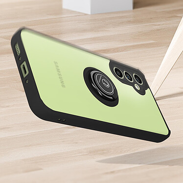 Avizar Coque pour Samsung Galaxy A34 5G bi-matière bague métallique support vidéo  Noir pas cher