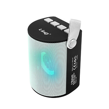 LinQ Enceinte  Sans-fil Bluetooth LED Multicolore Port USB Carte TF Blanc