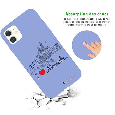 Avis LaCoqueFrançaise Coque iPhone 11 Silicone Liquide Douce lilas J'aime Marseille