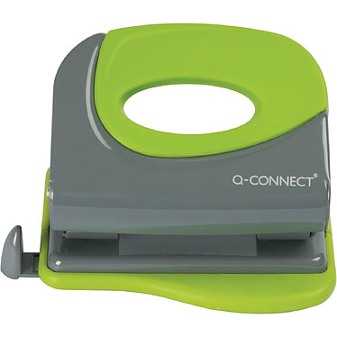 Q-CONNECT Perforateur métallique capacité perforation 30f 2 trous coloris attractifs noir/vert