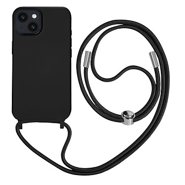 Avizar Coque Cordon pour iPhone 14 Plus Semi-rigide Lanière Tour du Cou 80cm  noir