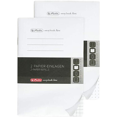 HERLITZ Recharge pour cahier de notes Flex A6 2 x 40 feuilles à pois Blanc