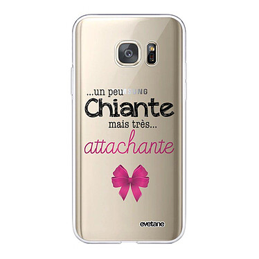 Evetane Coque Samsung Galaxy S7 360 intégrale transparente Motif Un peu chiante tres attachante Tendance