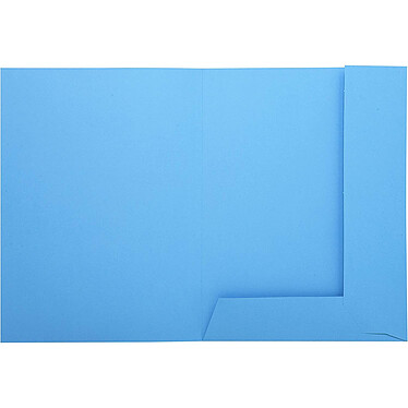 EXACOMPTA Paquet de 50 chemises imprimées 2 rabats SUPER 210 - 24x32cm Bleu clair x 5